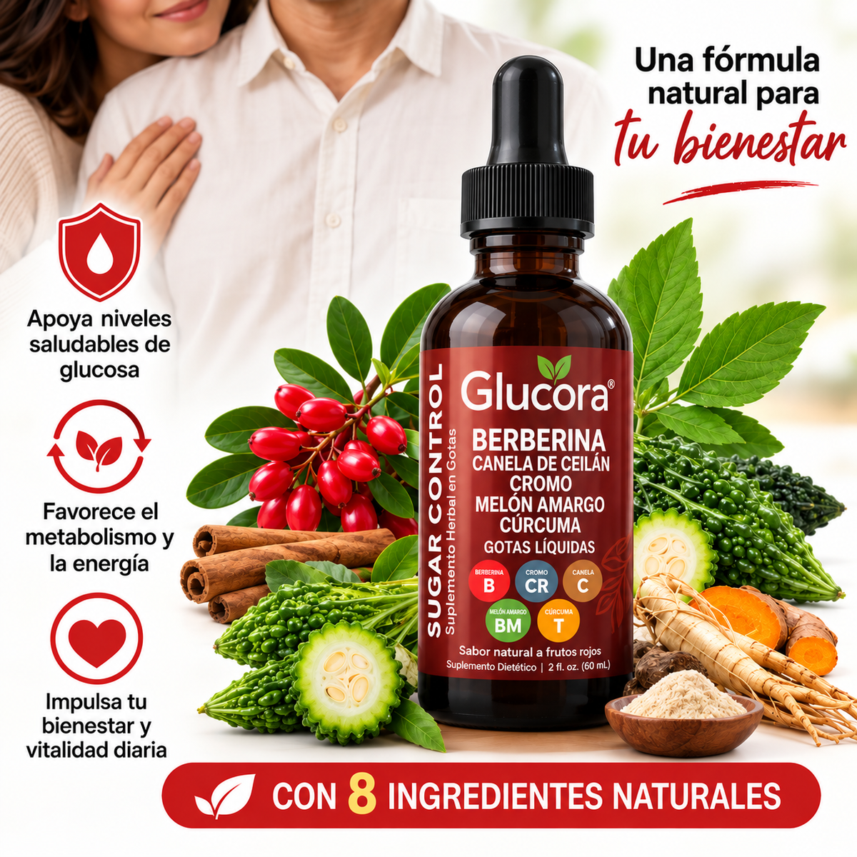 Berberine Metabolic Drops control total de la azucar.