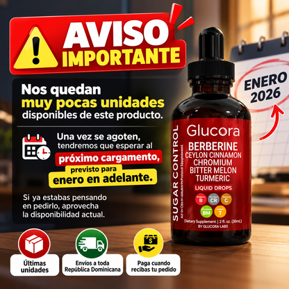 Glucora Berberine-Te ayuda controla tus niveles de Azucar