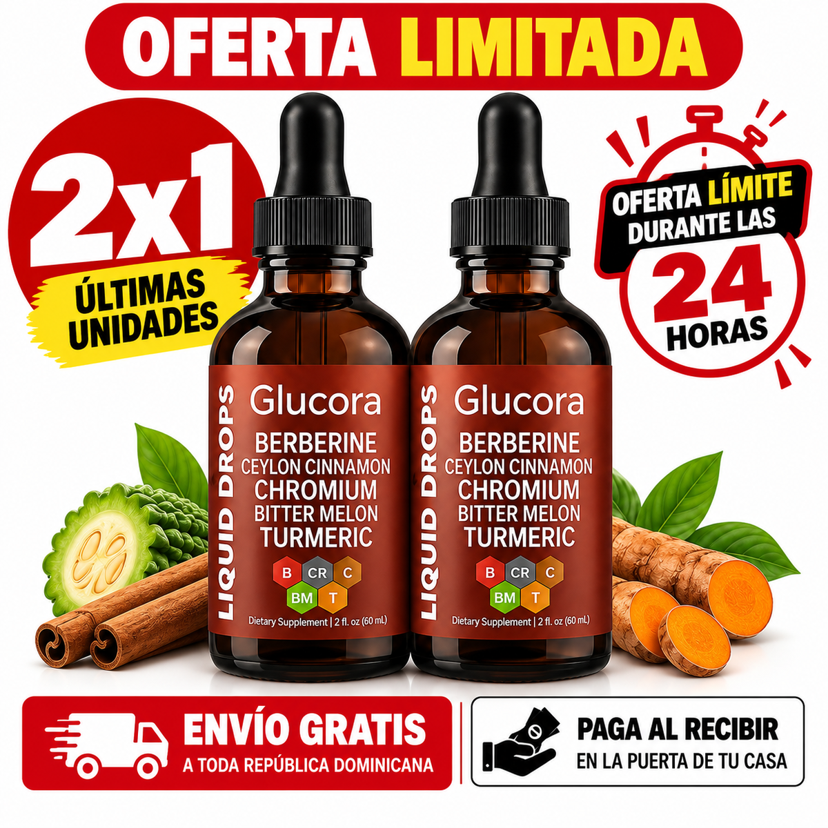 Berberine Metabolic Drops control total de la azucar.