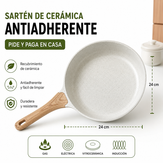 Sartén de Cerámica con Superficie Antiadherente
