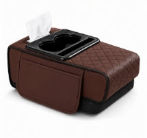 Organizador de Asiento para Auto con Portavasos y Pañuelos o Car Organizer 3 en 1 – Orden y Comodidad para tu Vehículo.