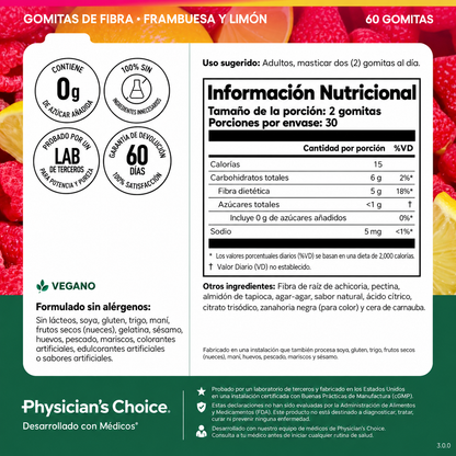 Fiber Gummies – Gomitas de Fibra Prebiótica Apoyo diario para tu digestión y regularidad intestinal